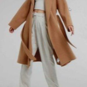 Luxury belt wrapped trench coat